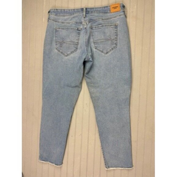 Denizen Size 7 Womens Jeans Raw Hem Distress Light Wash Stretch Mid Rise - Picture 4 of 4